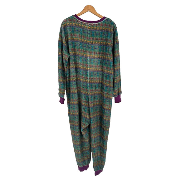 Natural Life Pajamas One Piece Fleece Union Suit Womens Sz Large XL Purple Boho - Picture 6 of 12